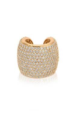 NEW ETTIKA women's statement chunky ear cuff in clear crystal with gold plating